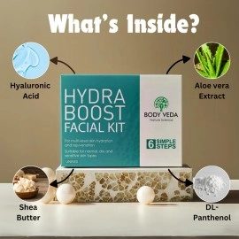 BODYVEDA NATURE SCIENCE Body Veda Hydra Boost Facial Kit - 6 Step Hydration and Rejuvenation System for Normal, Dry, and Sensitive Skin Types, For Women & Men