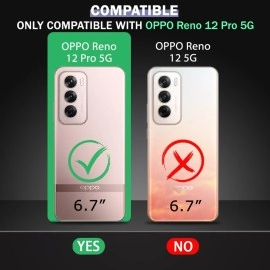 TheGiftKart Hybrid Shockproof Back Cover Case for Oppo Reno 12 Pro 5G | Stylish Camera Border | Electroplated Buttons | Crystal Clear Hard Back Cover for Reno 12 Pro (TPU & PC, Transparent Bumper)