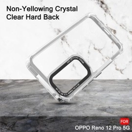 TheGiftKart Hybrid Shockproof Back Cover Case for Oppo Reno 12 Pro 5G | Stylish Camera Border | Electroplated Buttons | Crystal Clear Hard Back Cover for Reno 12 Pro (TPU & PC, Transparent Bumper)