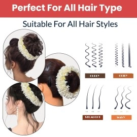 Temperia (1 Pcs) Scented Mogra Gajra Hair Accessories For Women & Girls - Hair Flower Bun Artificial Fake Gajra Scrunchies Rubber Band - Premium & Voluminous, White