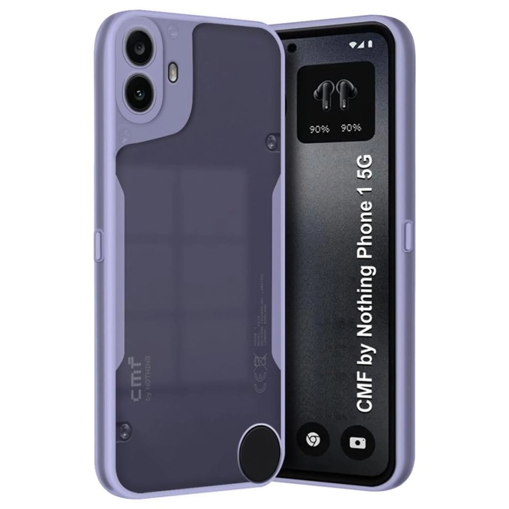 Fashionury Colored Transparent Back Case Cover for CMF by Nothing Phone 1 | Camera Protection Bump | Shockproof Design | Colored TPU | Bumper Case for CMF by Nothing Phone 1 (Light Purple)