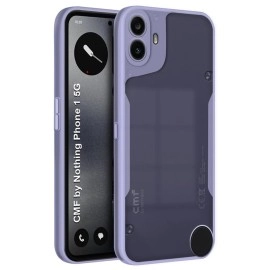 Fashionury Colored Transparent Back Case Cover for CMF by Nothing Phone 1 | Camera Protection Bump | Shockproof Design | Colored TPU | Bumper Case for CMF by Nothing Phone 1 (Light Purple)