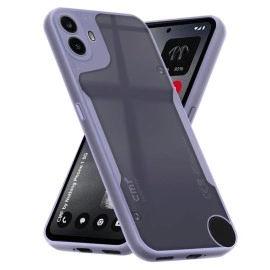 Fashionury Colored Transparent Back Case Cover for CMF by Nothing Phone 1 | Camera Protection Bump | Shockproof Design | Colored TPU | Bumper Case for CMF by Nothing Phone 1 (Light Purple)