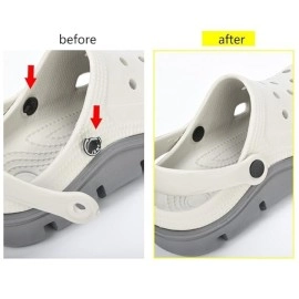 Pmw - Universal Crocs Shoes Repair Rivets - 8 Set Replacement Strap Button for Men and Women Summer Shoes (Black)