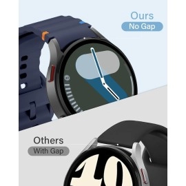 VEMIGON Sport Band Compatible With Samsung Galaxy Watch 7 Band 40mm 44mm (2024), No Gap Soft Silicone Waterproof Strap with Decorative Woven Line for Galaxy Watch 6 5 4 40mm 44mm (Watch Not Included)