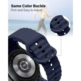 VEMIGON Sport Band Compatible With Samsung Galaxy Watch 7 Band 40mm 44mm (2024), No Gap Soft Silicone Waterproof Strap with Decorative Woven Line for Galaxy Watch 6 5 4 40mm 44mm (Watch Not Included)