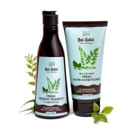 Nat Habit Trileaf Rosemary Shampoo & Conditioner Combo|Herbal Shampoo for Dry Frizzy & Damaged Hair, Hair Fall | Amla Reetha Shikakai| Sulphate Free