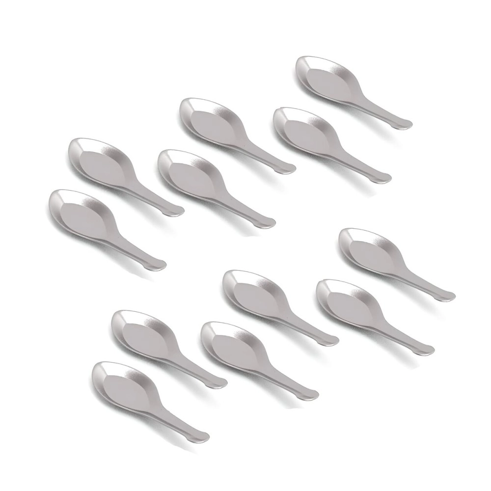 KITCHEN EXPERT, THE KITCHEN\'S BEST - Stainless Steel Masala Spoons | Set of 12 | Mini Spoons for Tea/Sugar | Spices Spoon for | for Small Containers | Spoon for Masala Dabba | 3.5-Inch | Silver Color