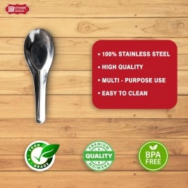 KITCHEN EXPERT, THE KITCHEN\'S BEST - Stainless Steel Masala Spoons | Set of 12 | Mini Spoons for Tea/Sugar | Spices Spoon for | for Small Containers | Spoon for Masala Dabba | 3.5-Inch | Silver Color
