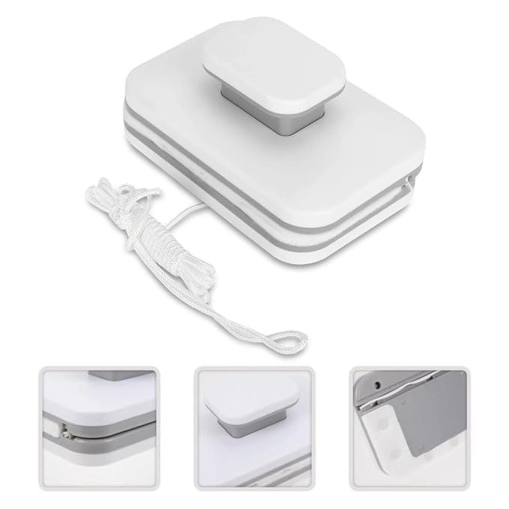 Evissa Magnetic Window Cleaner | Magnet Double-Side Glass Cleaner | Double-face Glazed | Two Sided Wiper | with 2 Extra Cleaning Cotton Squeegee | Washing Equipment