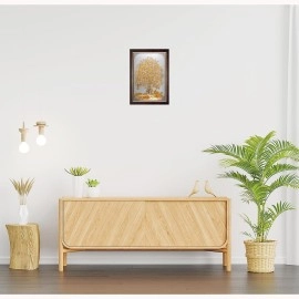 Dharvika Innovations Vastu kalpavriksha Money Golden Tree Photo Frame, Copper Gold, Sparkle Coated Lamination 2695 11 x 14 Inch