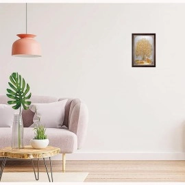 Dharvika Innovations Vastu kalpavriksha Money Golden Tree Photo Frame, Copper Gold, Sparkle Coated Lamination 2695 11 x 14 Inch