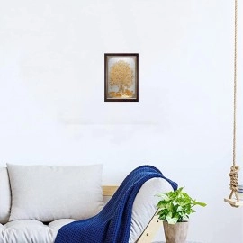 Dharvika Innovations Vastu kalpavriksha Money Golden Tree Photo Frame, Copper Gold, Sparkle Coated Lamination 2695 11 x 14 Inch