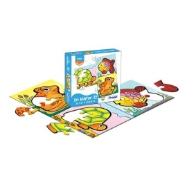 Frank 6 in 1 First Fun & Educational Jigsaw Puzzles for Kids - Combo Pack of 2 (3 Cardboard Puzzles Each) -Dinosaurs & in Water - Age 3 Years Old & Above- Fun & Challenging Brain Booster Games