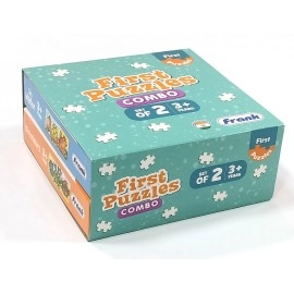 Frank 6 in 1 First Fun & Educational Jigsaw Puzzles for Kids - Combo Pack of 2 (3 Cardboard Puzzles Each) -Dinosaurs & in Water - Age 3 Years Old & Above- Fun & Challenging Brain Booster Games