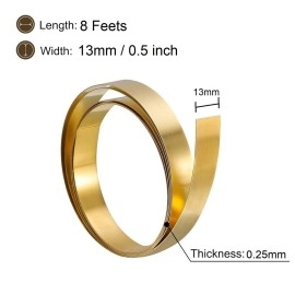 ALEAF Pure Brass Strip Vastu Remedy for Entrance, Maha Vastu Remedy for Toilet Correction and Zone (8 FEET, 13MM, Width, 0.25 MM Thickness) (Brass)