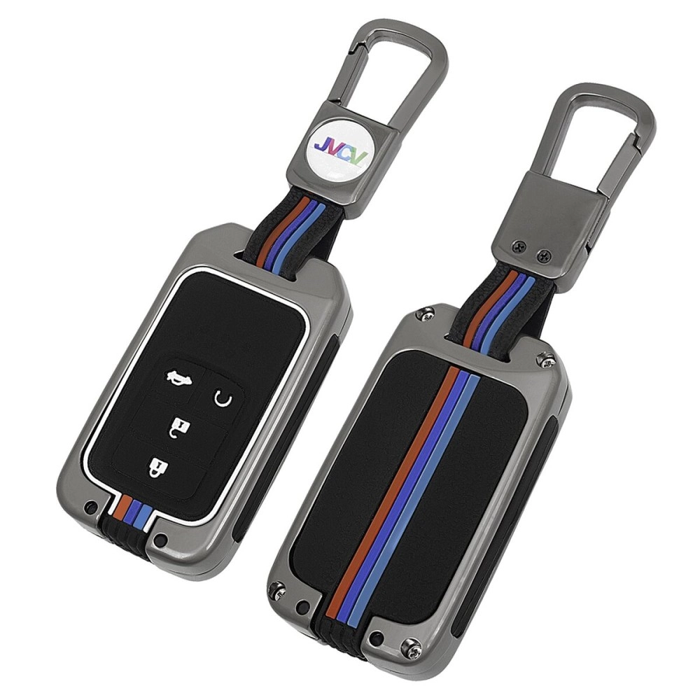 JVCV Metal Key Cover compatible with Honda City, Elevate, Civic, Jazz, Amaze, CR-V, WR-V, BR-V 3/4 Button Push Button Start Smart Key Fob Case with Stylish Durable Protection (GunMetal)