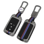 JVCV Metal Key Cover compatible with Honda City, Elevate, Civic, Jazz, Amaze, CR-V, WR-V, BR-V 3/4 Button Push Button Start Smart Key Fob Case with Stylish Durable Protection (GunMetal)