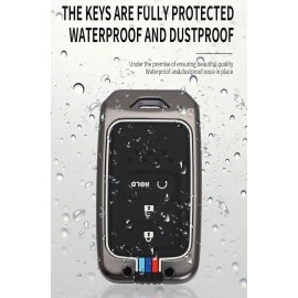 JVCV Metal Key Cover compatible with Honda City, Elevate, Civic, Jazz, Amaze, CR-V, WR-V, BR-V 3/4 Button Push Button Start Smart Key Fob Case with Stylish Durable Protection (GunMetal)