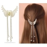 Balirava Korean Hair Clip for Women - Butterfly Hair Accessory With Pearls & Rhinestone - Hair Clutcher (1 Pc)