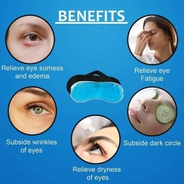 VALKYRIE Velvet Cooling Gel Relaxing Eye Sleep Mask For Dark Circles, Dry Eyes, Cooling Eyes, Pain Relief, Redness, Eye Patches, Sleeping Cool Pad Suitable For All Family Members Sleeping Mask (BLACK