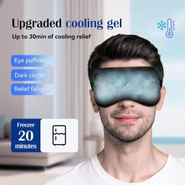 VALKYRIE Velvet Cooling Gel Relaxing Eye Sleep Mask For Dark Circles, Dry Eyes, Cooling Eyes, Pain Relief, Redness, Eye Patches, Sleeping Cool Pad Suitable For All Family Members Sleeping Mask (BLACK