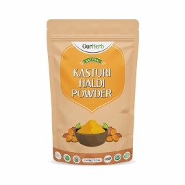OurHerb Natural Kasturi Haldi Powder for Face Beauty (100g | 3.5 Oz) | Wild Turmeric | Kasturi Manjal for Glowing Skin | 100% Pure, Chemical-Free, Preservative-Free | Skin Care for All Skin Types.