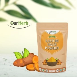 OurHerb Natural Kasturi Haldi Powder for Face Beauty (100g | 3.5 Oz) | Wild Turmeric | Kasturi Manjal for Glowing Skin | 100% Pure, Chemical-Free, Preservative-Free | Skin Care for All Skin Types.