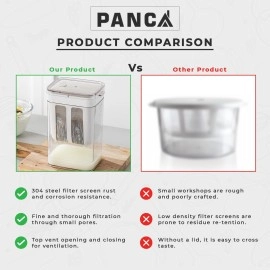PANCA Hung Curd Strainer Box | Curd Maker and Greek Yogurt Maker - 1100ml Fine Mesh Strainer with Lid | Multifunctional Yoghurt Filter | Curd Maker for Home | Whey Separator
