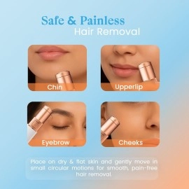 Urban Yog Electric Facial Hair Remover Machine for Women, Quick 60-Minute Charge, 100-Minute Runtime, Stainless Steel Blade, Painless Hair Removal for Upper Lip, Chin, Eyebrows & Cheeks, Compact &