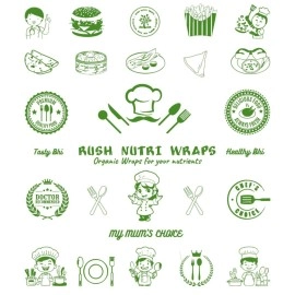 Rush Premium 50 Mtr Nutri Wrap Food Wrapping Paper Roll with Sealing Sticker, Non-Sticky Butter Paper Roll for Roti Use as Parchment Paper for baking cake, Kitchen Roll Paper or roti clothes wrap