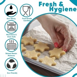 Rush Premium 50 Mtr Nutri Wrap Food Wrapping Paper Roll with Sealing Sticker, Non-Sticky Butter Paper Roll for Roti Use as Parchment Paper for baking cake, Kitchen Roll Paper or roti clothes wrap