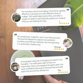 THE JOURNEY Guided Journal Kit - Gratitude journaling, Daily Reflections, Emotional Release, Introspection & Plain Pages - A5 Hardbound Undated journal Diary - Free Fabric Bag, Bookmark, Gratitude