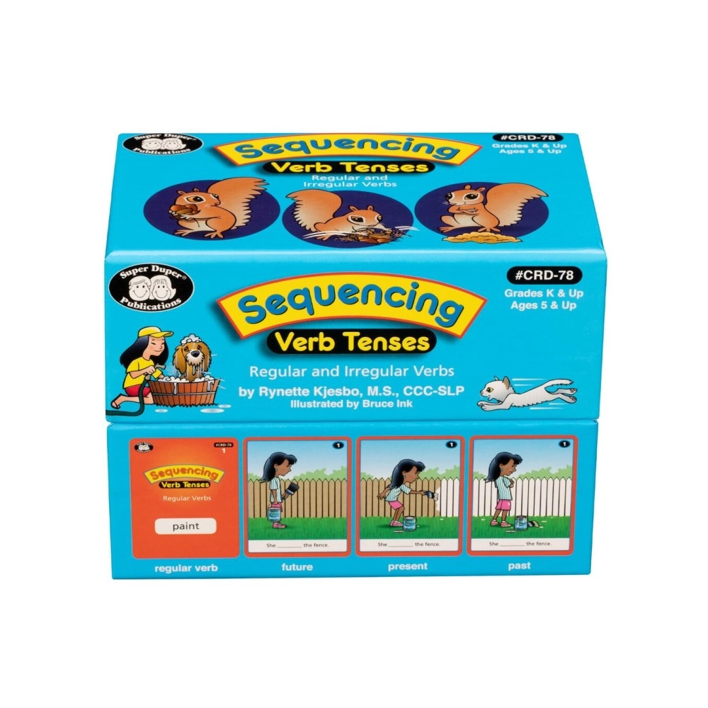 Super Duper Publications Sequencing Regular and Irregular Verb Tenses Fun Deck Flash