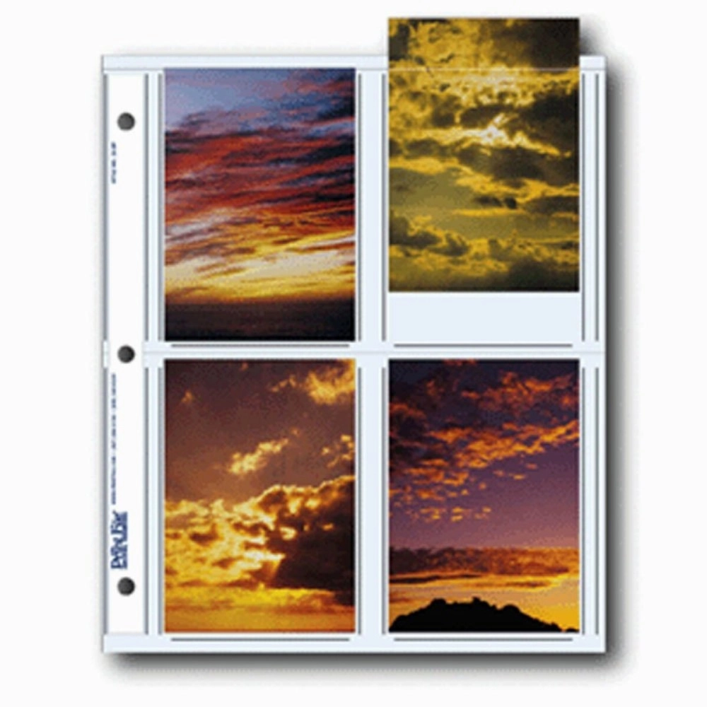 Print File Archival Photo Pages Holds Eight 3.5 x 5 Prints, Pack of 25