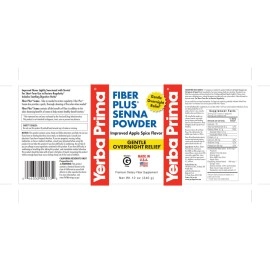 Yerba Prima Fiber Plus Senna Powder, 12 Ounce