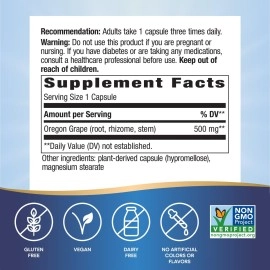 Nature\'s Way Oregon Grape Root, 90 Vegetarian Capsules