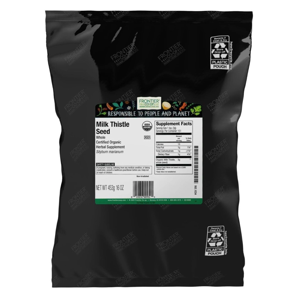 Frontier Co-op Organic Whole Milk Thistle Seed 1lb