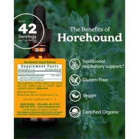 Herb Pharm Horehound Liquid Extract for Respiratory System Support - 1 Ounce