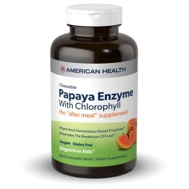 American Health Papaya Enzyme with Chlorophyll Chewable Tablets - 600 Count (200 Total Servings)