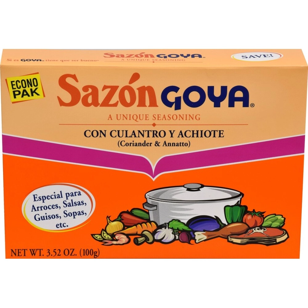 Goya Foods Sazn, Seasoning With Coriander & Annatto, 3.52 Oz