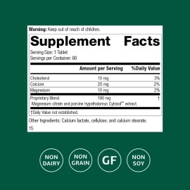 Standard Process Inc. Hypothalmex - Whole Food Brain Support and Brain Health with Magnesium Citrate and Calcium - 60 Tablets