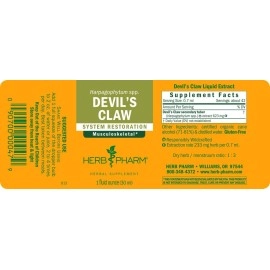 Herb Pharm Devil\'s Claw Liquid Extract for Musculoskeletal System Support - 1 Ounce