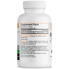 Bronson Vitamin A 10,000 IU Premium Non-GMO Formula, 250 Softgels