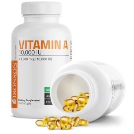 Bronson Vitamin A 10,000 IU Premium Non-GMO Formula, 250 Softgels