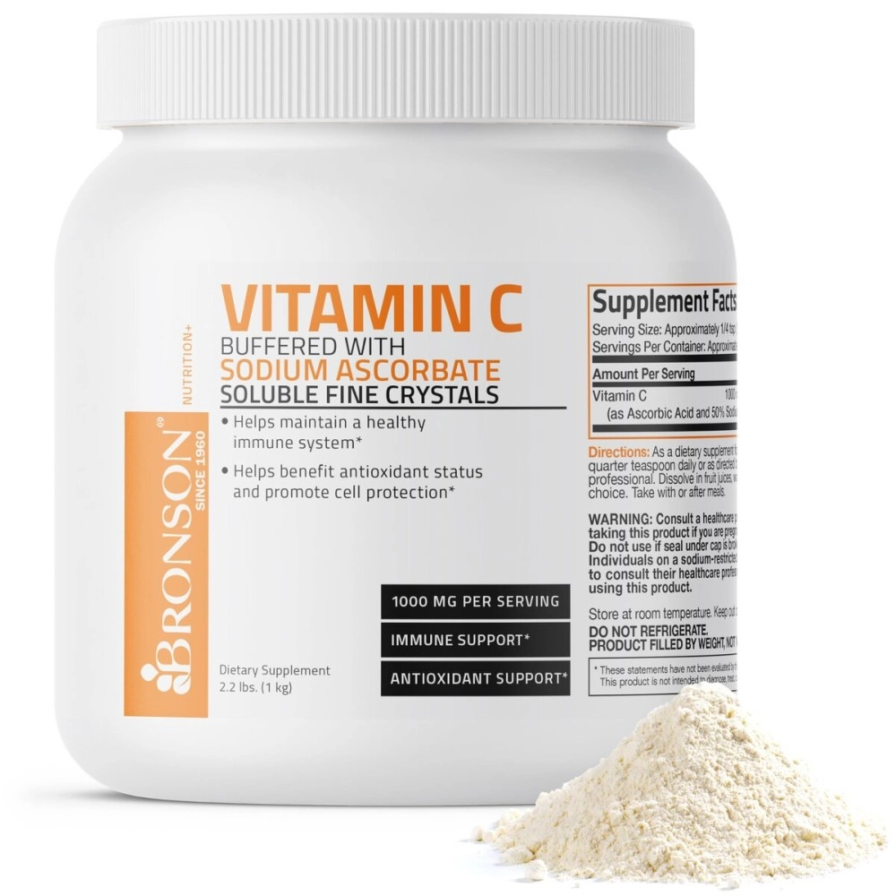 Bronson Buffered Vitamin C Crystals (1 Kilo, 2.2 Lbs, or 35.3 Ounces)