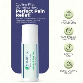 Sombra Warm Therapy Natural Pain Relieving Gel Roll On, 3-Ou