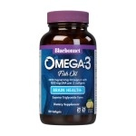 Bluebonnet Nutrition Omega-3 Brain Formula Natural Wild Caught Triglyceride Form DHA 1000 mg EPA 210 mg - Highly Concentrated Cognitive Health & Wellness Support Supplement - Gluten-Free - 120 Softgel