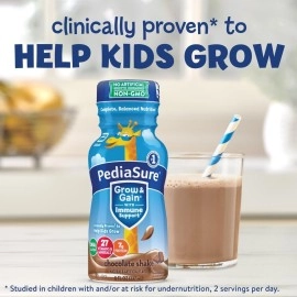 PediaSure Grow & Gain Nutrition Shake For Kids, Chocolate, 8 fl oz (Pack of 24)