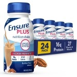 Ensure Plus Nutrition Shake with 16 grams of protein, Meal Replacement Shakes, Butter Pecan, 8 fl oz, 24 count